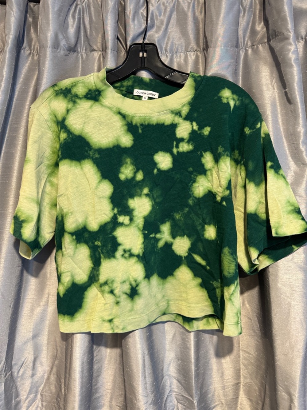 Cotton Citizen Tokyo Crop Tee Green Tie Dye size Medium